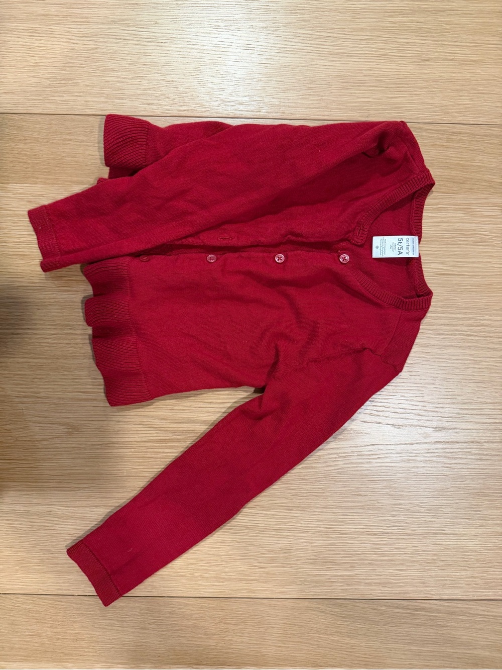 Carter's Bright Red Knit Button Cardigan